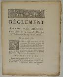 Photo 1 : RÈGLEMENT concernant les Cadets-Genthilshommes, créés dans les Troupes du Roi, par l'ordonnance du 25 mars 1776. Du 20 août 1776. 7 pages