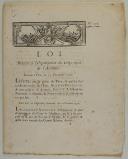 Photo 1 : LOI relative à l'Organisation du Corps-royal de l'Artillerie. Donnée à Paris, le 15 décembre 1790. 10 pages