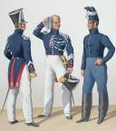 Photo 2 : 1830. Gendarmerie Royale. Département de la Corse. Brigadier à Cheval. Maréchal des Logis à Pied, Trompette.