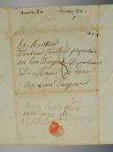 Photo 3 : Armée du Midi. LETTRE AUTOGRAPHE SIGNÉE DU SERGENT BELLANGER À M. FAULTRIER DU LION D'ANGERS, Montauban le 11 mai 1814. 18856-1