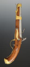 Photo 4 : PISTOLET D'ARÇON, modèle de 1763-1766, deuxième type, 1776. Ancienne Monarchie règne de Louis XVI. 34631
