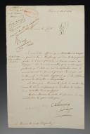 SIGNED LETTER FROM SCHWARZENBERG TO COUNT DUPONT, Paris 27 April 1814. 18906-34