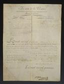 BREVET DE COLONEL DÉLIVRÉ PAR LE CONSEIL EXÉCUTIF PROVISOIRE AU CITOYEN LOUIS FLORENTIN BERTECHE nommé colonel au 22ème Régiment de Chasseurs à cheval, 12 floreal an 3 (1er mai 1795). 18915-7