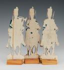 Photo 2 : ÉCLAIREURS DE LA GARDE IMPÉRIALE PREMIER EMPIRE : SOLDATS DE STRASBOURG FIGURINE DE CARTE EN CARTON gouaché par la famille WURTZ, deuxième tiers du XIXème siècle, vers 1815-1848. 31156-42