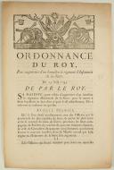 Photo 1 : ORDONNANCE DU ROY, pour augmenter d'un bataillon le régiment d'Infanterie de la Sarre. Du 25 août 1745. 3 pages