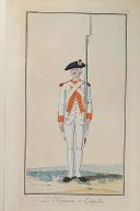 Photo 1 : Nicolas Hoffmann, Régiment d'Infanterie (Languedoc), au règlement de 1786.
