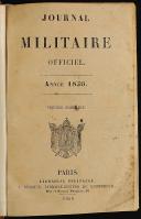 Photo 1 : JOURNAL MILITAIRE OFFICIEL 1856