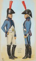 Photo 1 : ROUSSELOT Lucien, Train d’Artillerie, vers 1803-1804, Consulat,AQUARELLE ORIGINALE.