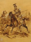LALAISSE HIPPOLYTE - LANCIER DE LA LIGNE SECOND EMPIRE : Gouache originale, Second Empire. 33569