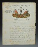 Photo 2 : ILLUSTRATED LETTER FROM SOLDIER FRANÇOIS BAUDET, a chasseur in the 26th Light Infantry in Metz, TO HIS UNCLE AND AUNT GIRARD, on May 17, 1808. 18880-4