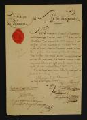 Photo 4 : Division du Piémont. Dragons. LOT DE DEUX DOCUMENTS : CERTIFICAT DE BLESSURES DÉLIVRÉ À THOMAS DUSSELIER, 1er Régiment de Dragons ; ÉTAT DE SERVICES, CAMPAGNES ET BLESSURES DÉLIVRÉ À JEAN PAUQUET, 6ème Régiment de Dragons. 18910-75