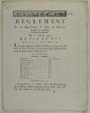 Photo 1 : RÈGLEMENT sur les appointements & solde des Régimens Suisses et Grisons. Du 1er janvier 1791. 8 pages