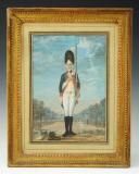 Photo 1 : FEYERABEND FRANTZ : AQUARELLE GOUACHÉE, GRENADIER D'INFANTERIE 1774, Ancienne Monarchie.