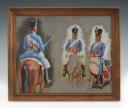 Photo 1 : ROUSSELOT LUCIEN: Hussars of the 1st First Empire regiment: Original study, oil on panel, 20th century. 26663