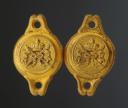 Photo 1 : PAIR OF BOSSETTES FOR OFFICER'S BITS OF THE LANCERS OF THE IMPERIAL GUARD, Second Empire. 26951