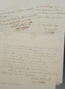 SET OF THREE SIGNED LETTERS FROM GENERAL COUNT HONORÉ MAXIME GAZAN TO MARSHAL DUKE OF DALMATIA, April 22 and (2 letters) April 24, 1814. 18906-19.