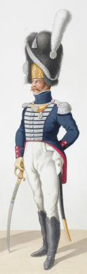 Photo 2 : 1818. Garde Royale. Infanterie (4e Régiment), Capitaine de Voltigeurs, Lieutenant des grenadiers.