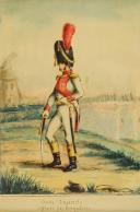 Photo 2 : OFFICIER DES GRENADIERS DU 3ème RÉGIMENT DE LA GARDE IMPÉRIALE, GRENADIER HOLLANDAIS : Gouache originale non signée, Premier Empire, 1809.