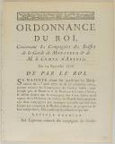 Photo 1 : ORDONNANCE DU ROI, concernant les Compagnies des Suisses de la Garde de Monsieur & de M. le Comte d'Artois. Du 14 septembre 1776. 4 pages