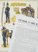 Photo 1 : L'ARMÉE FRANÇAISE Planche N° 81 : "ÉTAT-MAJOR ET AIDES DE CAMP - 1803-1815" par Lucien ROUSSELOT et sa fiche explicative.