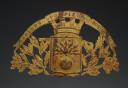 HELMET PLATE OF FIREFIGHTERS OF COMMUNE OF ROUILLE VIENNE, type 1933, Third Republic. 25375-12