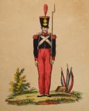 Illustrated letter paper with an infantry soldier, 1820-1860. 18880-16