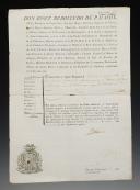 Saragosse 1815. LAISSEZ-PASSER EN LANGUE ESPAGNOLE SIGNÉ JOSEPH DE PALAFOX Y MELCI POUR LE GÉNÉRAL DE CAVALERIE LOUIS PENNE DE VILLEMUR, 25 septembre 1815.