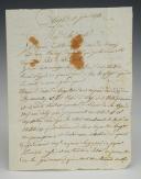 Army of the Midi, Battle of Orthez. SIGNED LETTER FROM SOLDIER JEAN BLACHÈRE, sapper in the 118th regiment, 2nd Division, ADDRESSED TO HIS UNCLE JOSEPH DUPUY residing in Joyeuse (Ardèche), June 10, 1814. 18856-4