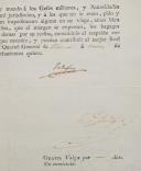 Photo 2 : Saragossa 1815. SPANISH LANGUAGE PASSPORT SIGNED BY JOSEPH DE PALAFOX Y MELCI FOR THE CAVALRY GENERAL LOUIS PENNE DE VILLEMUR, September 25, 1815.