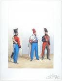 Photo 1 : 1822. Hussards. Hussard, Maréchal des Logis. (4e Régiment - du Nord), Maréchal-Ferrent (5e Régiment - Bas Rhin).