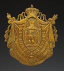 PLAQUE DE SABRETACHE D'OFFICIER DE CHASSEURS À CHEVAL DE LA GARDE IMPÉRIALE POUR LA PETITE TENUE, modèle 1804, Premier Empire. 30691