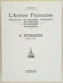 Photo 2 : L'ARMÉE FRANÇAISE Planche N° 82 : "4ème HUSSARDS - 1789-1815" par Lucien ROUSSELOT et sa fiche explicative.