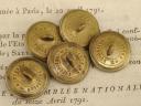Photo 2 : LOT OF FIVE KING'S BODYGUARD BUTTONS, model 1820, Restoration period. 20737-5