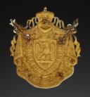 Photo 2 : PLAQUE DE SABRETACHE D'OFFICIER DE CHASSEURS À CHEVAL DE LA GARDE IMPÉRIALE POUR LA PETITE TENUE, modèle 1804, Premier Empire. 30691
