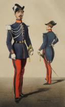 ARMAND-DUMARESQ - Uniformes de la Garde Impériale en 1857 : Régiment de Cuirassiers, officiers en petite tenue. 27996-10