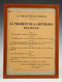 POSTER DECREEING UNIVERSAL SUFFRAGE FROM DECEMBER 14 TO 21, 1851, Second Republic, Presidency of Louis-Napoléon Bonaparte. 26230-2