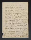 LETTRE DU SOLDAT PIERRE MARTIN, du 23è régiment de Dragons, 6è Compagnie, 2è escadron à Codogne (Italie), ADRESSÉE AU MAIRE DE LA COMMUNE DE LESAY (Lessay, Manche) dans laquelle il demande de l'argent, juin 1811. 18855-1