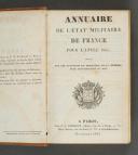 Photo 2 : ANNUAIRE MILITAIRE de France pour l'année 1835. 