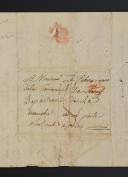 Photo 4 : LETTRE DU SOLDAT PIERRE MARTIN, du 23è régiment de Dragons, 6è Compagnie, 2è escadron à Codogne (Italie), ADRESSÉE AU MAIRE DE LA COMMUNE DE LESAY (Lessay, Manche) dans laquelle il demande de l'argent, juin 1811. 18855-1