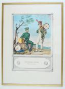 Photo 1 : REPRODUCTION DE GRAVURE EN COULEURS DU RÈGLEMENT DE BARDIN, 1812 : INFANTERIE LÉGÈRE, TAMBOUR DE CARABINIER.