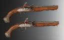 PAIRE DE PISTOLETS D'OFFICIER SIGNÉS LAROCHE À PARIS, Ancienne Monarchie. 30098