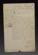 Apostille signed by Augereau * in the margin of a letter from a Guadeloupean addressed to the First Consul, Paris 16 messidor year IX (July 5, 1801). 18910-44