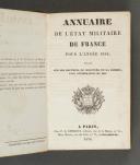Photo 2 : ANNUAIRE MILITAIRE de France pour l'année 1838. 