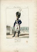 GENTY : TROUPES FRANÇAISES, PLANCHE 5, GARDE ROYALE - 1er RÉGIMENT OFFICIER DE GRENADIERS, 1816.