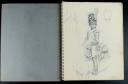 Photo 1 : ROUSSELOT LUCIEN: original sketchbook in pencil, 20th century. Esquisse brand spiral drawing notebook, format 27 cm x 21 cm, signed on the back of the cover "L Rousselot".