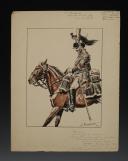 ROUSSELOT LUCIEN, 14th REGIMENT OF CUIRASSIERS FIRST EMPIRE, intended for the Maps of Commander Bucquoy, 20th century: Original watercolor. 26646-5