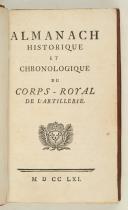 Photo 1 : ALMANACH historique et chronologique du corps royal de l'artillerie. 