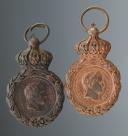 TWO SAINT HELENA MEDALS, model 1857, bronze model, Second Empire. 27574-2