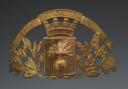 PLAQUE DE CASQUE DE SAPEURS-POMPIERS, type 1933, Troisième République. 25375-17