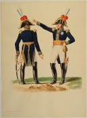 Photo 1 : ROUSSELOT Lucien AQUARELLE ORIGINALE, OFFICIERS GÉNÉRAUX, D'APRÈS CARLE VERNET, RÉGLEMENT DE 1812 PAR BARDIN.